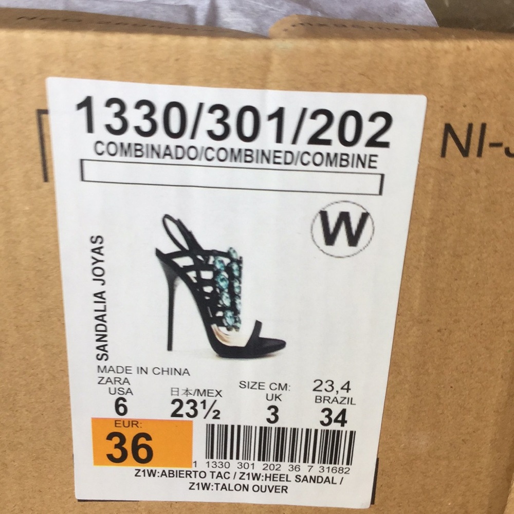 NWT Zara Jeweled Satin Heels - Picture 9 of 10